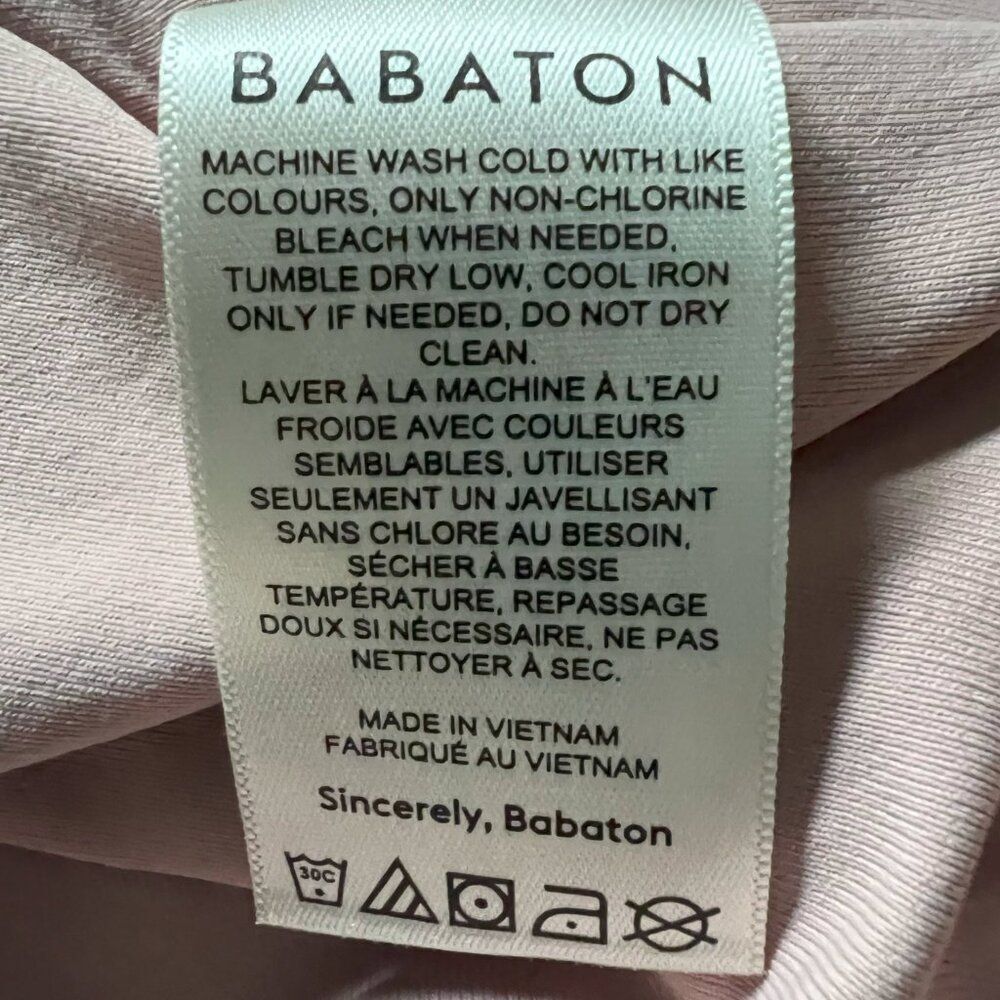 Aritzia Babaton Blush Pink Short Sleeve Body Con Dress Side Ruching Size 2XS - Picture 6 of 6